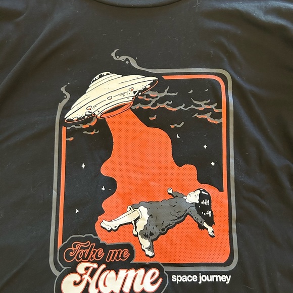 ROMWE / NWT/ Black Tee with Space Graphic/ “Take me Home” - Picture 6 of 12